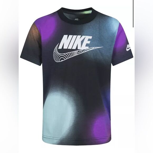Nike Boys Graphic Multicolor T Shirt Illuminate  Print Tee (Little Kids) Black 5 - Picture 1 of 9